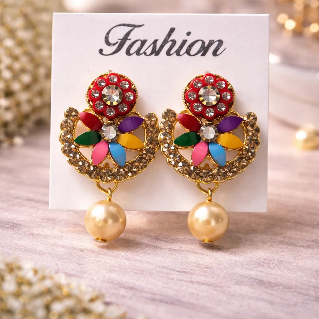 Festival Flower Multicolor Stud Earrings product image