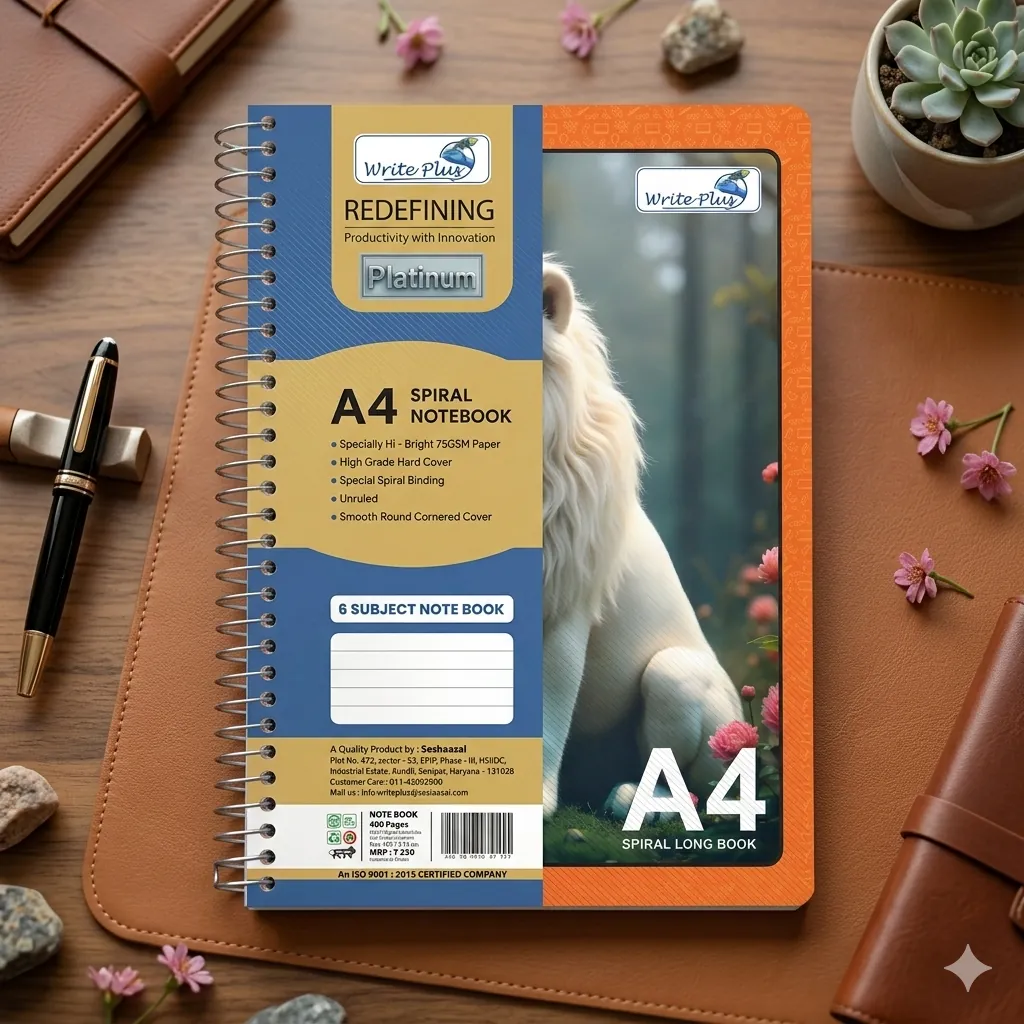 Write Plus Platinum A4 Spiral Notebook