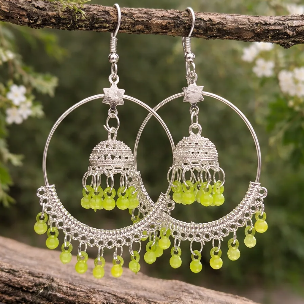 Mint Spark Silver Jhumka product image