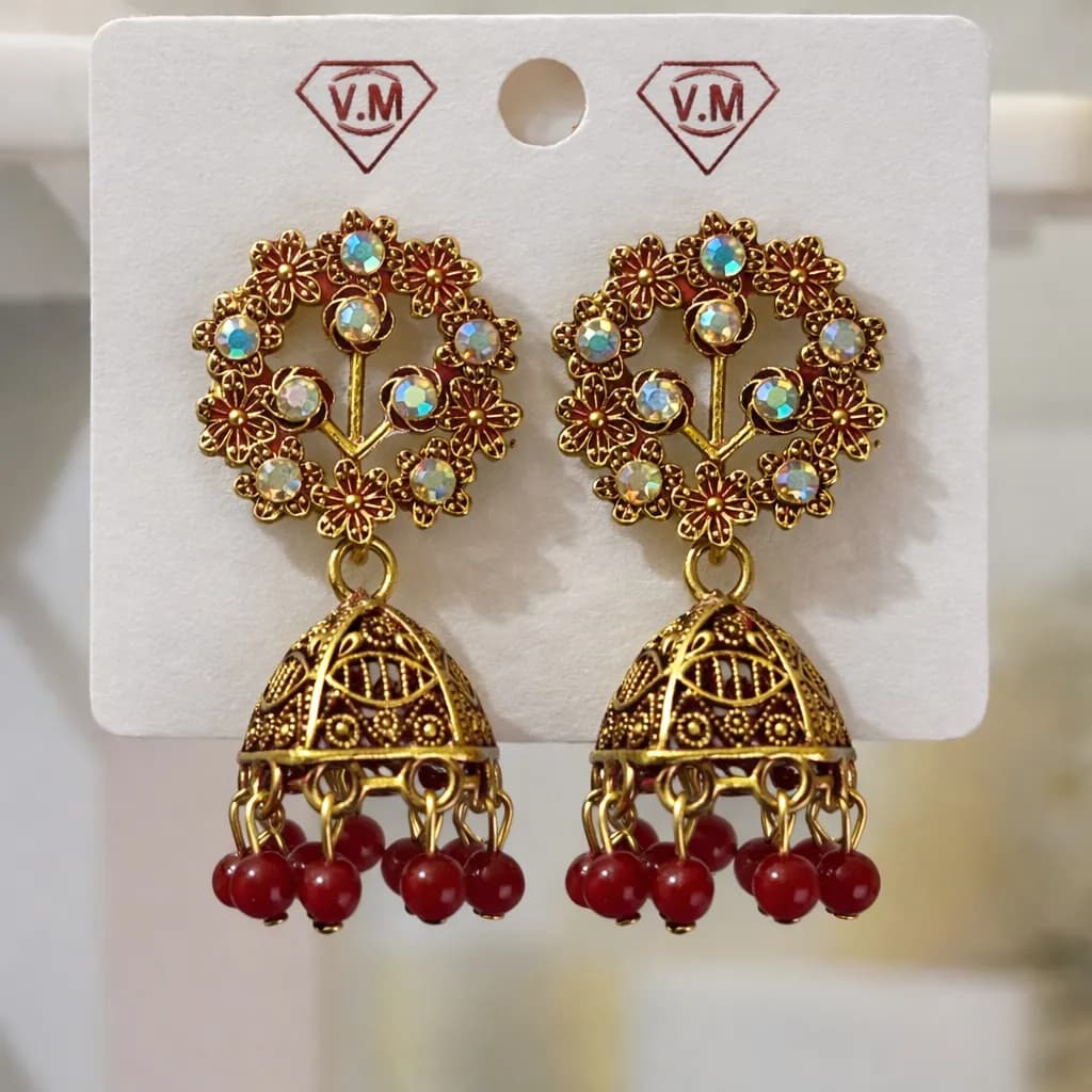 Royal Tree Floral Jhumka Earrings product image