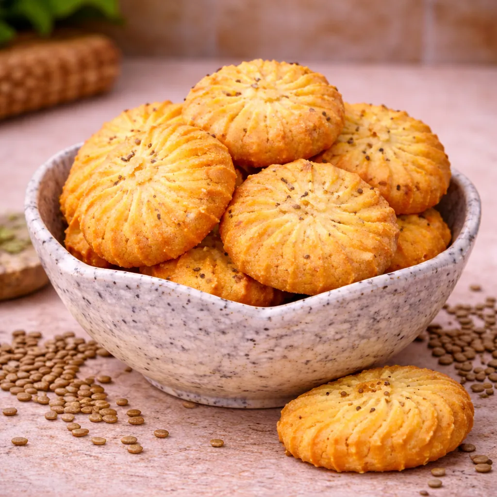 Golden Ripple Ajwain Biscuits