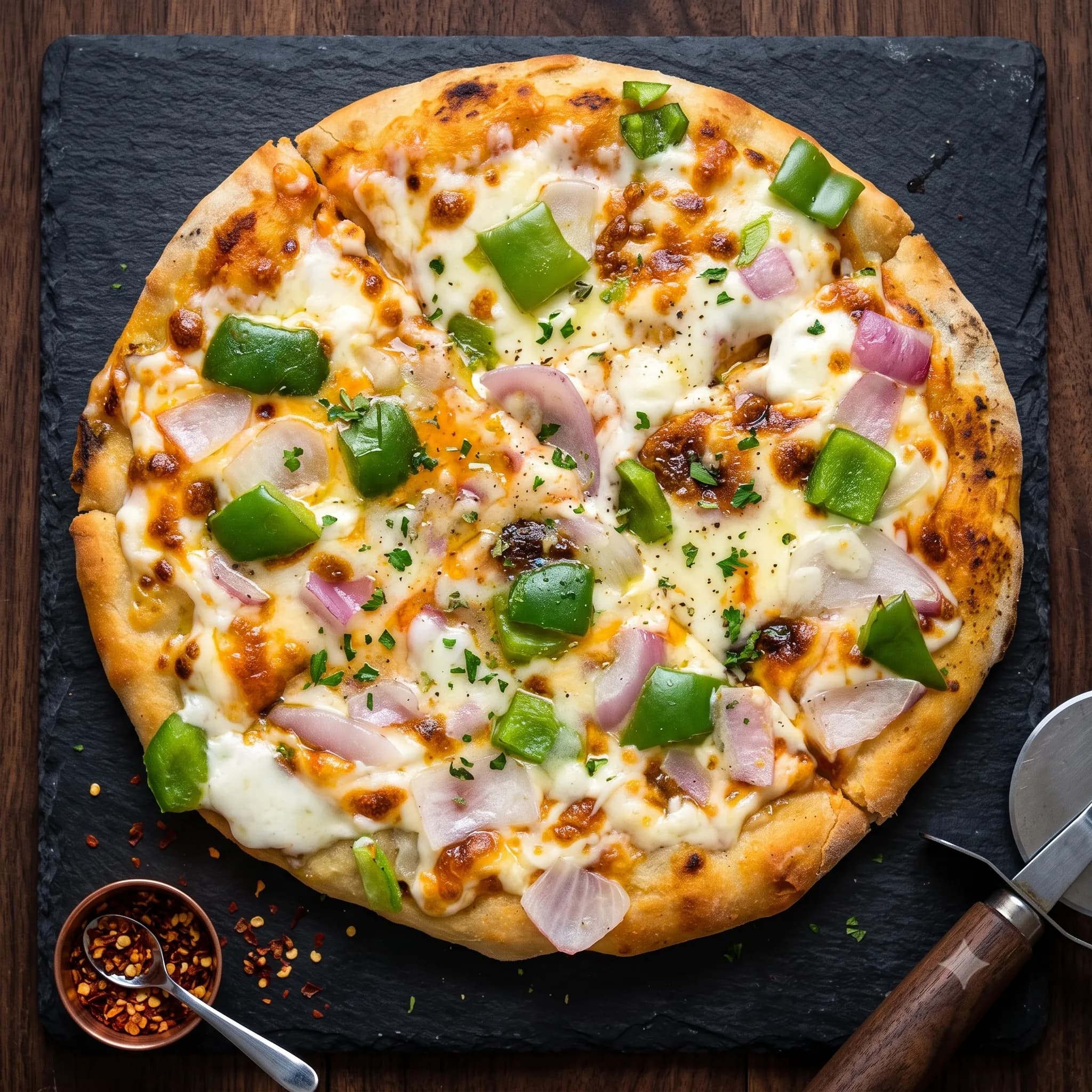 Cheese Onion Capsicum Pizza